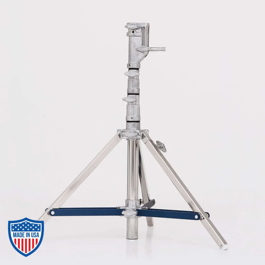 American Low Combo 2-Rise R/M Leg film grip rigging stand, 1" x 22", 19 lbs, footprint 34"es, adjustable 33"es to 5'7".