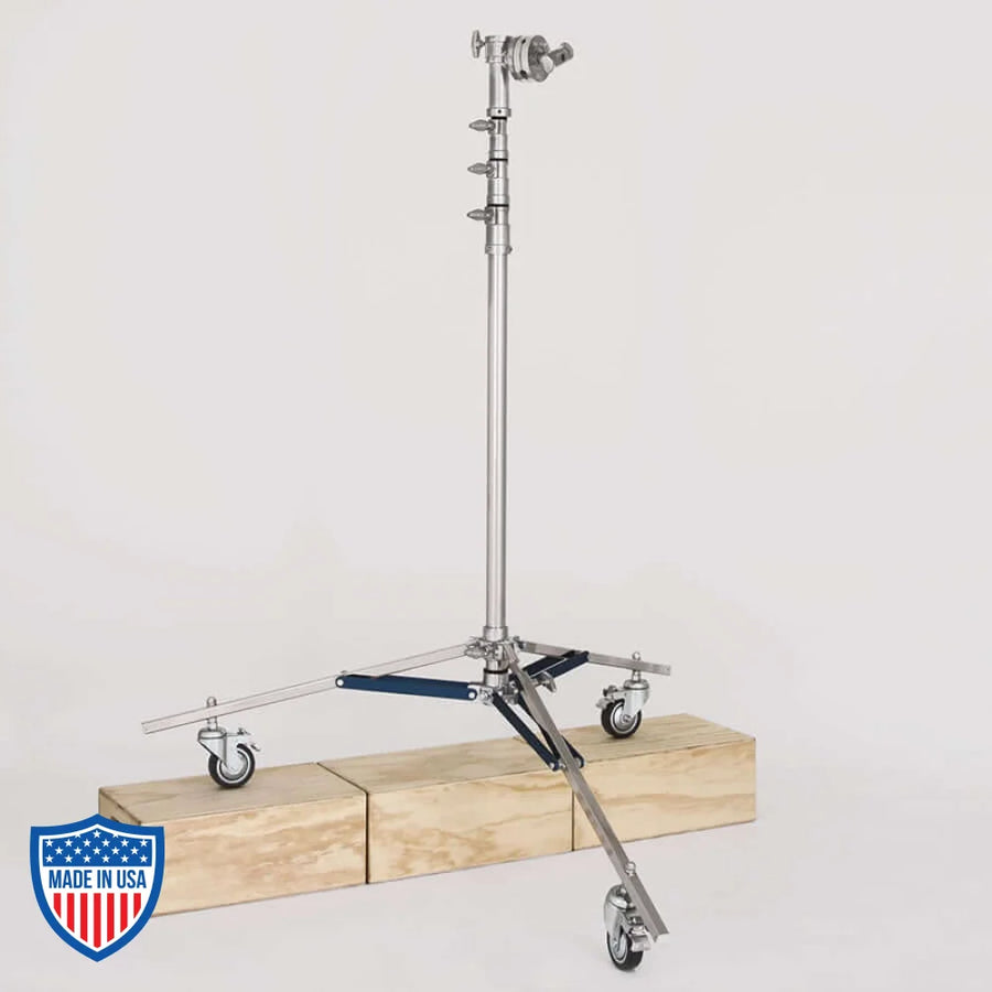 American Medium Roller 3-Rise Jr. Grip Head R/M Leg for film grip rigging - adjustable height from 5' to 15'5" - sturdy and mobile