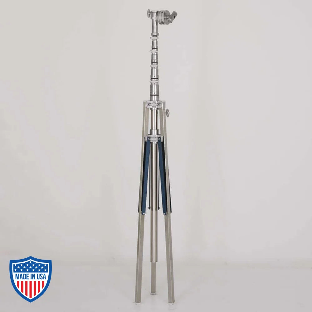 American Mombo Combo 4-Rise Stand 1-1/4" x 54" for film grip rigging with adjustable height and sturdy legs.