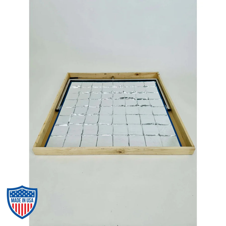 American Reflector Box/Crate for film grip and rigging with grid pattern in wooden frame