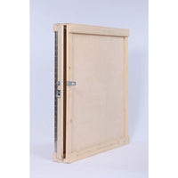 American Reflector Box/Crate for film grip and rigging equipment, made of wood with metal fasteners, standing upright.