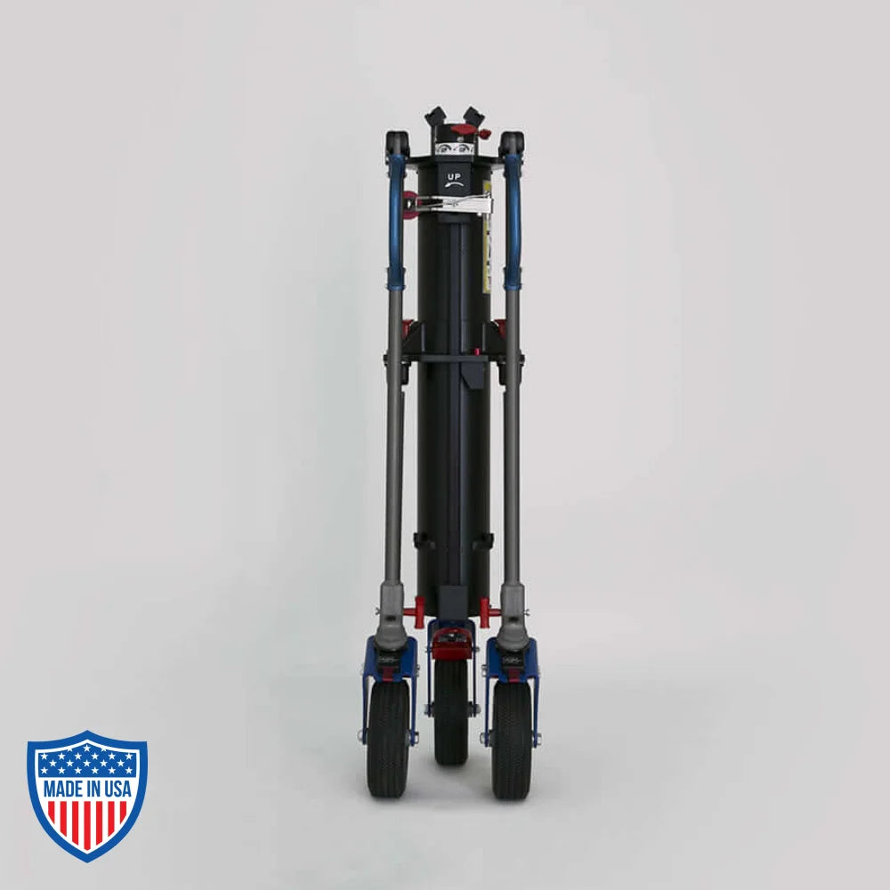 American Roadrunner 220 crank stand for film grip and rigging, footprint 6'2", min height 4'2", max height 11'3", weight 145 lbs