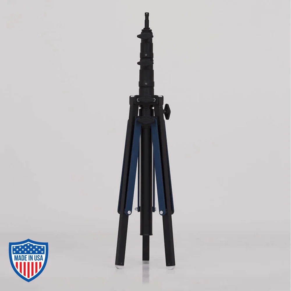 American Steadicam Stand with 2-Rise, 1" x 24" legs, black, 14" straps, 44" diameter footprint, ideal for film grip rigging.