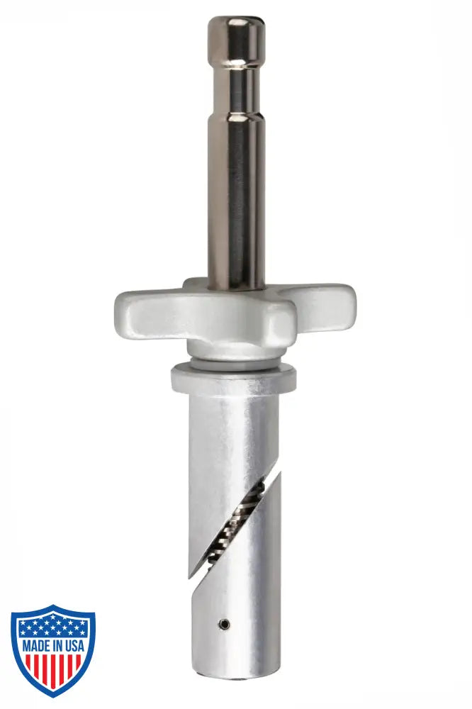 Anderton Dolly Pin (ADP) 5/8" Baby pin for film grip rigging, locks into dolly's 1" seat post or push bar receiver. Width: 2.25", Height: 7.50".