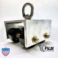 Beam cable trolley for film grip and rigging.