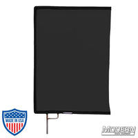 Black Artificial 1/4 Stop Silk Scrim on Military-Grade Stainless Frame for film grip rigging, removing reflectance and diffusing light