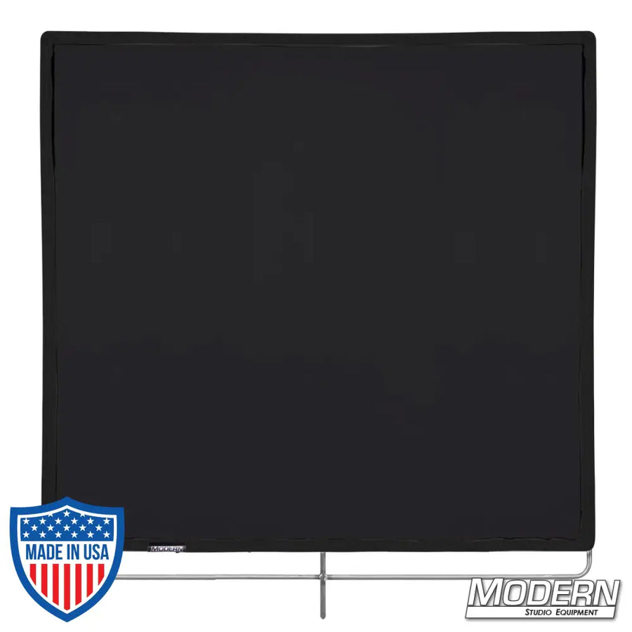 Black Artificial 1/4 Stop Silk Scrim 48"x48" for film grip and rigging, attached to a 304 military-grade stainless frame.