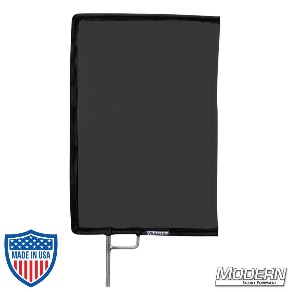 Black Artificial Silk Scrim on military-grade stainless frame for film grip and rigging, 1.8 stop diffuses light and removes reflectance