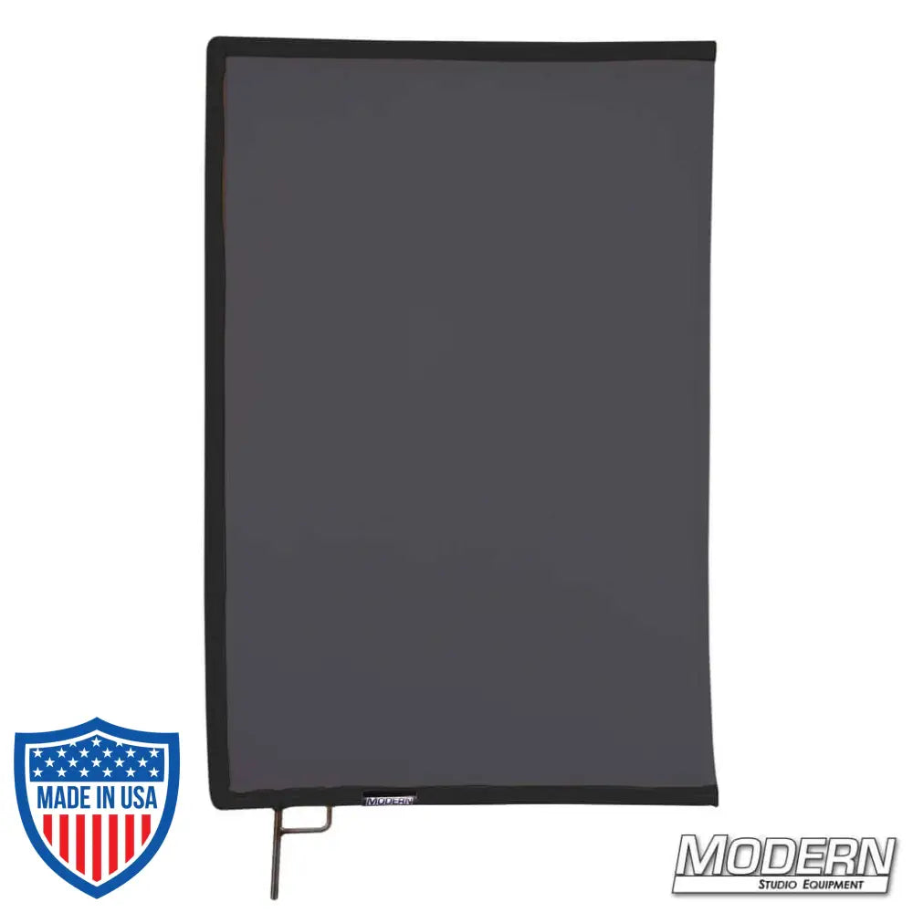 Black Artificial Silk Scrim on 304 stainless steel frame for film grip rigging, diffuses light and removes reflectance, 1.8 stop material