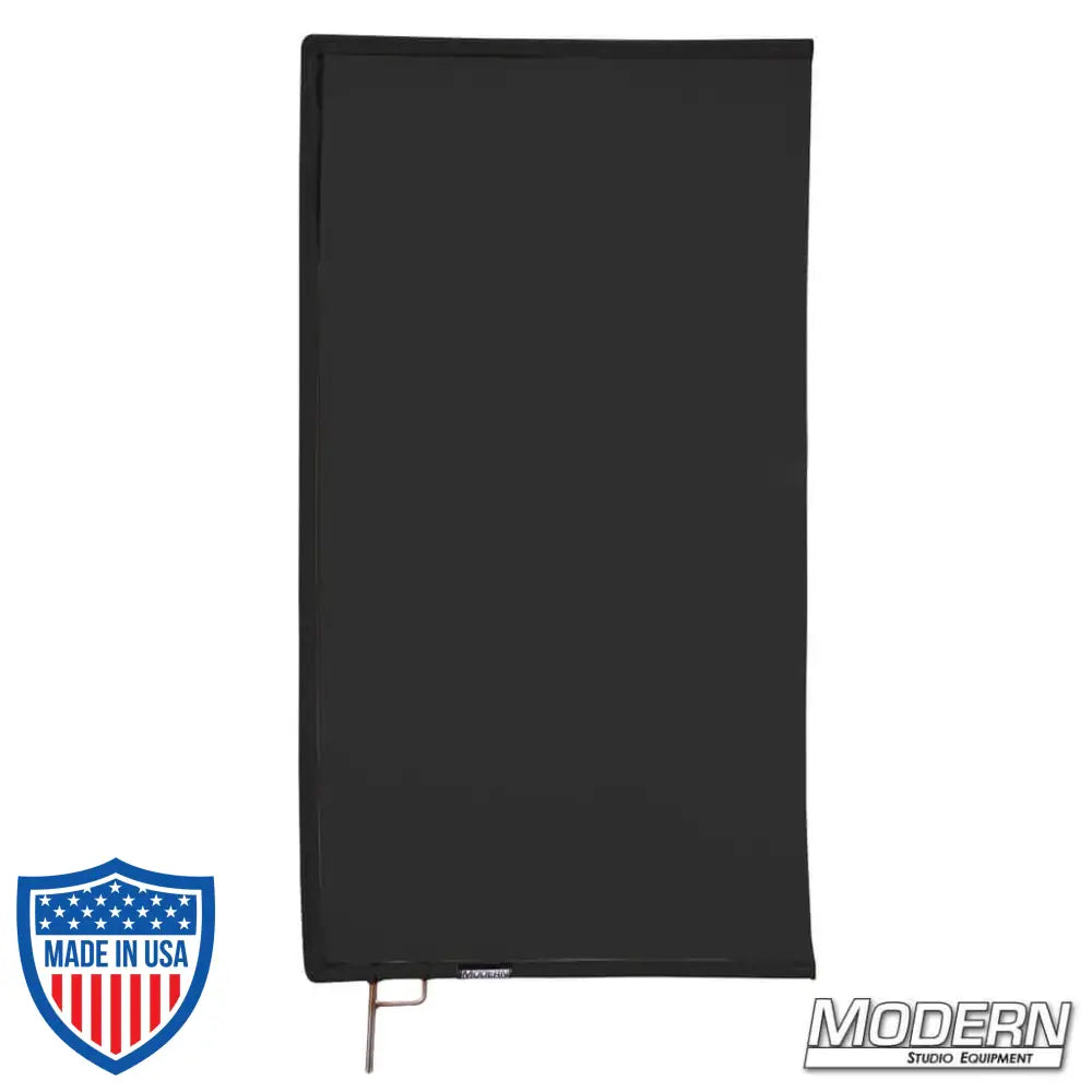 Black Artificial Silk Scrim on a 304 military-grade stainless frame for film grip and rigging, diffuses light sources and reduces reflectance.