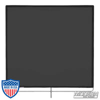 Black China Silk Scrim - 48" x 48" on 304 stainless frame for film grip rigging setups, diffuses light and removes reflectance by 1 stop.