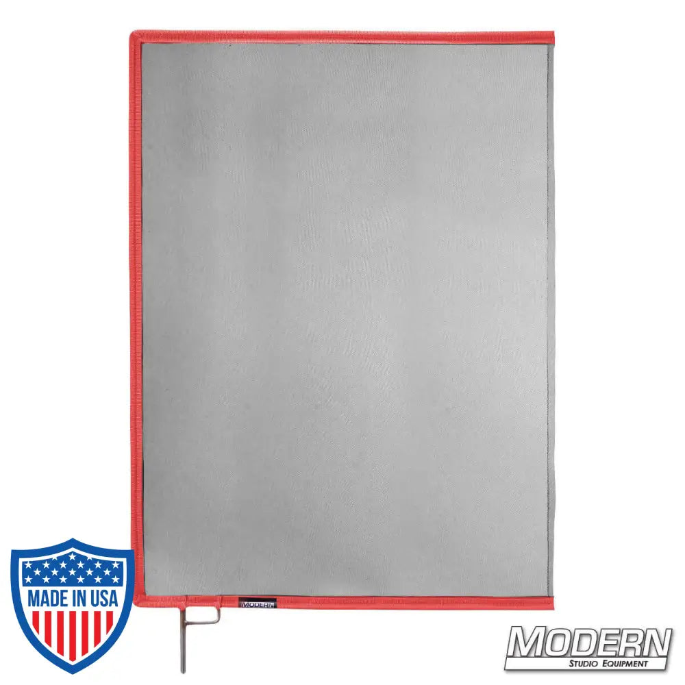 Black Double Scrim with 304 stainless steel frame for film grip rigging, reduces light by 1.2 stops without changing color temperature.