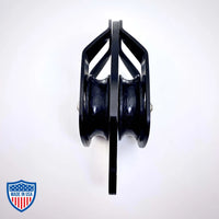 Black Film Double Pulley CMI RP101DFS for Grip and Rigging on Set