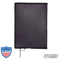 Black Triple Scrim with stainless steel frame for film grip and rigging, 1.8 stop material reduces light without altering pattern or color temperature.