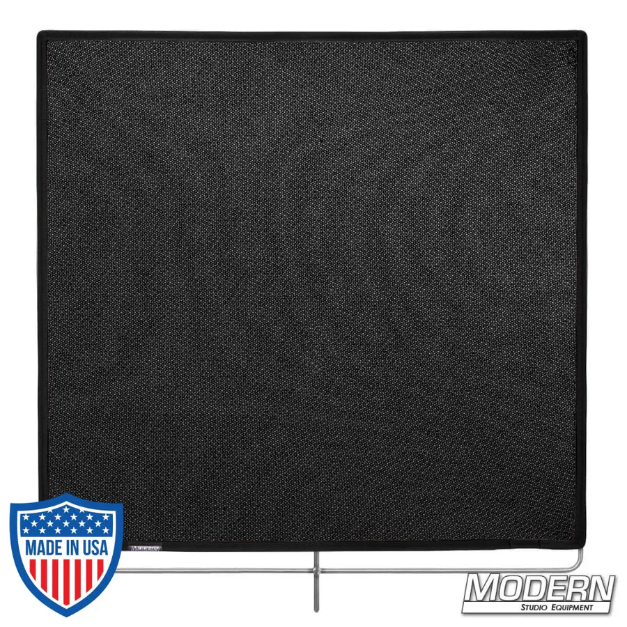 Black Triple Scrim 48" x 48" with stainless steel frame for film grip rigging, reduces light without altering pattern or color temperature.