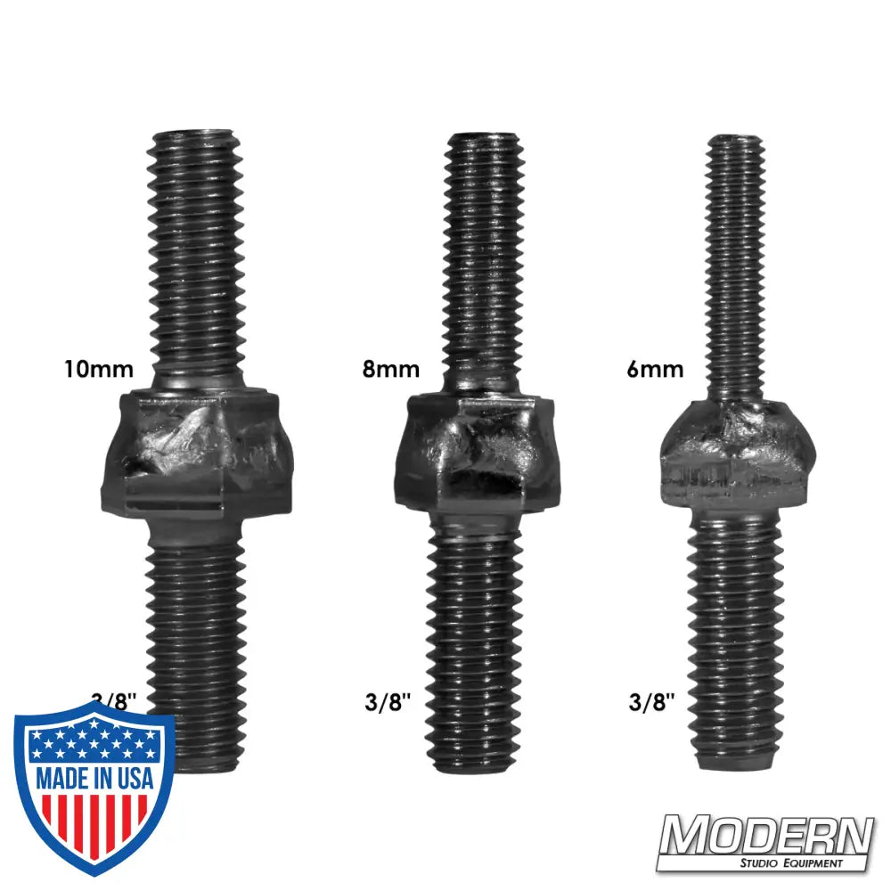 Body Starter Metric to S.A.E. Bolt Kit in black zinc for film grip rigging, includes bolts 6mm to 3/8", 8mm to 3/8", and 10mm to 3/8".