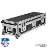 Rolling case for camera slider with durable construction for film grip and rigging equipment.