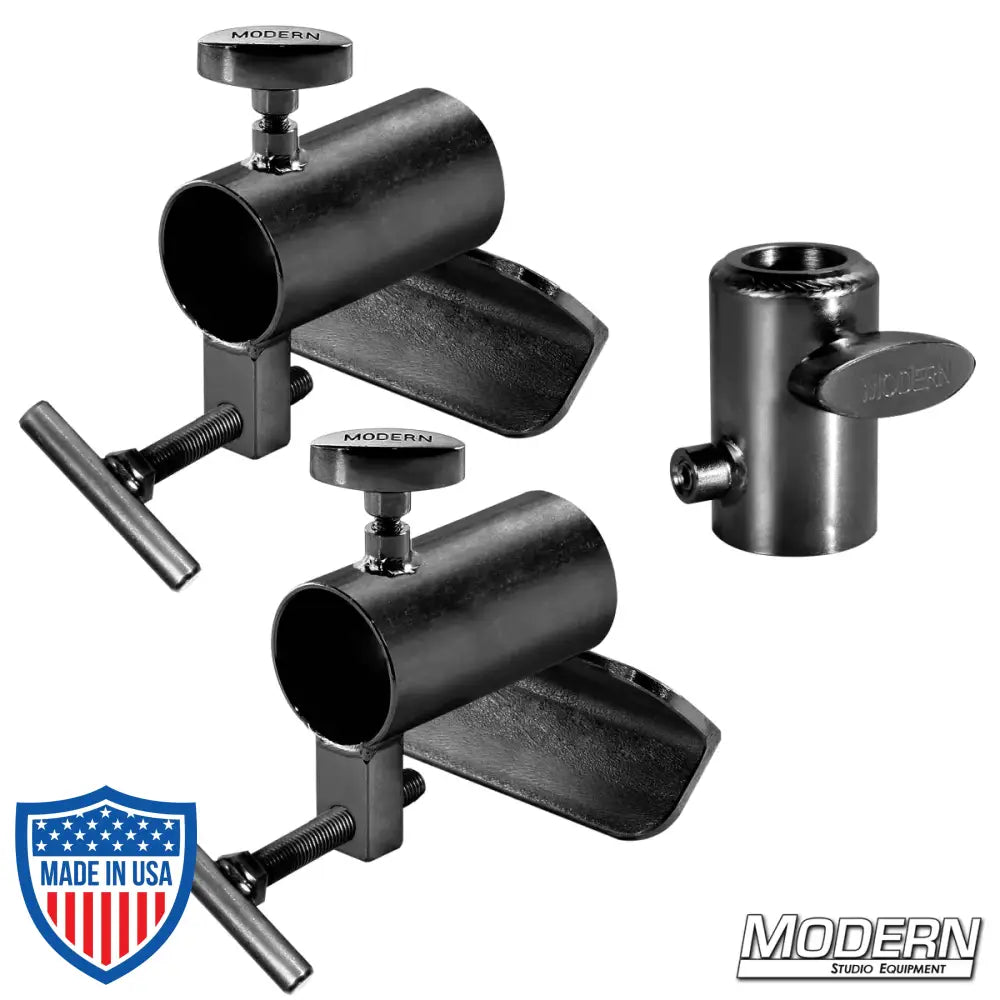 Candlestick Bracket Set 1-1/2-inch Speed-Rail® in Black Zinc for film grip rigging by Modern Studio Equipment