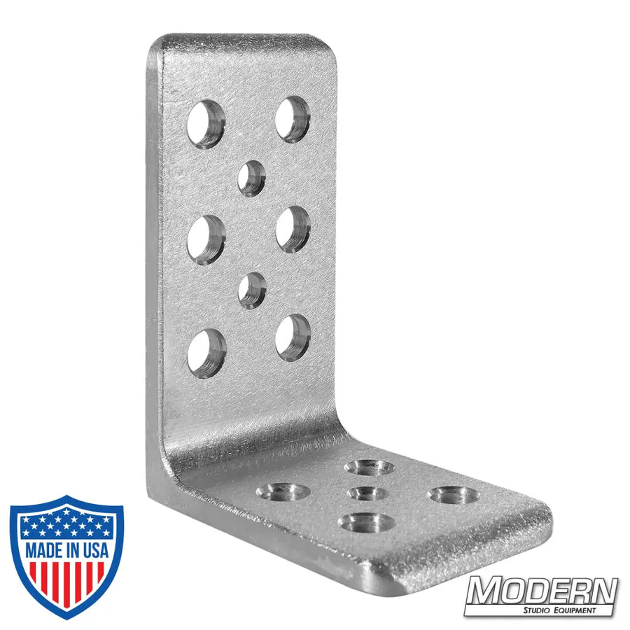 Cheese L-Plate 3-inch x 4-inch Brushed Aluminum with multiple holes for film grip rigging options.