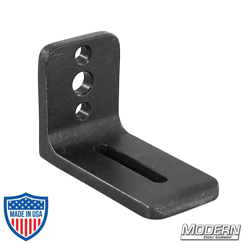 Cheese L-Plate with 1/4-inch Slot - Black Anodized for film grip rigging, made from 6061 aluminum for converting step ladders to mitchell mounts