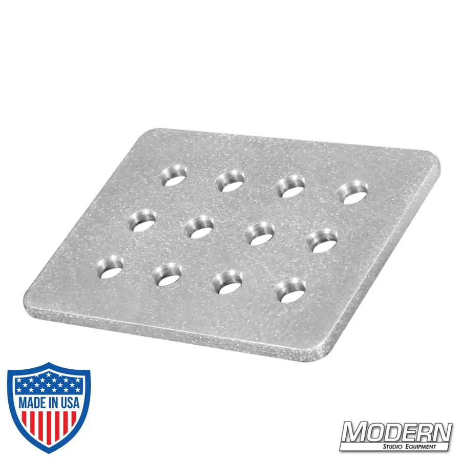 Aluminum 5-inch x 4-inch cheese plate for film rigging and grip equipment