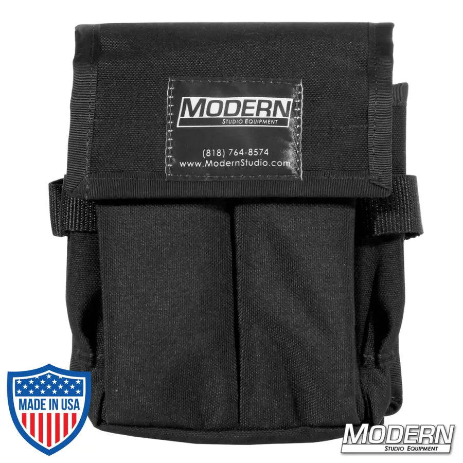 Black cordura combination pouch for film grip and rigging by Modern Studio Equipment.