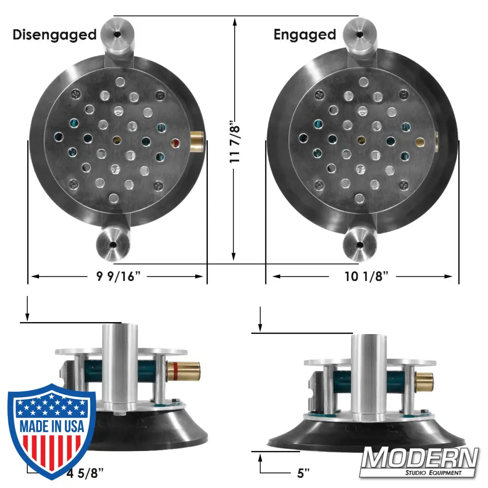 Deluxe 10-inch Super Suction Cup with Cheese Plate and Starters by Modern Studio Equipment for film grip rigging use.