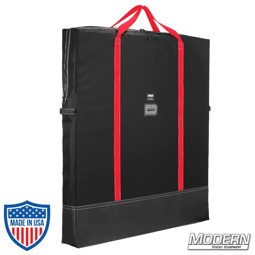 48" x 48" Flag Bag for film grip and rigging, made of Cordura fabric with heavy duty zipper, carrying handles, and vinyl bottom. Holds 7 flags.