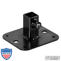 Flange Base For 3/4-Inch Square Tube - Black Zinc