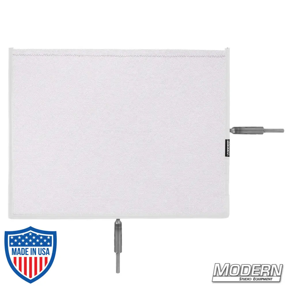 10" x 12" Flex Scrim with stainless open-end frame for film grip and rigging, used to manipulate and soften light on film sets