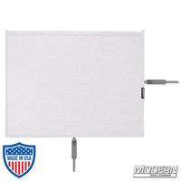 10" x 12" Flex Scrim with stainless open-end frame for film grip and rigging, used to manipulate and soften light on film sets