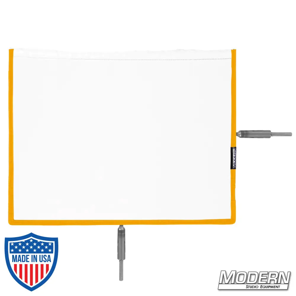 Flex Scrim 10" x 12" on military-grade stainless open-end frames for film grip and rigging in lighting control.