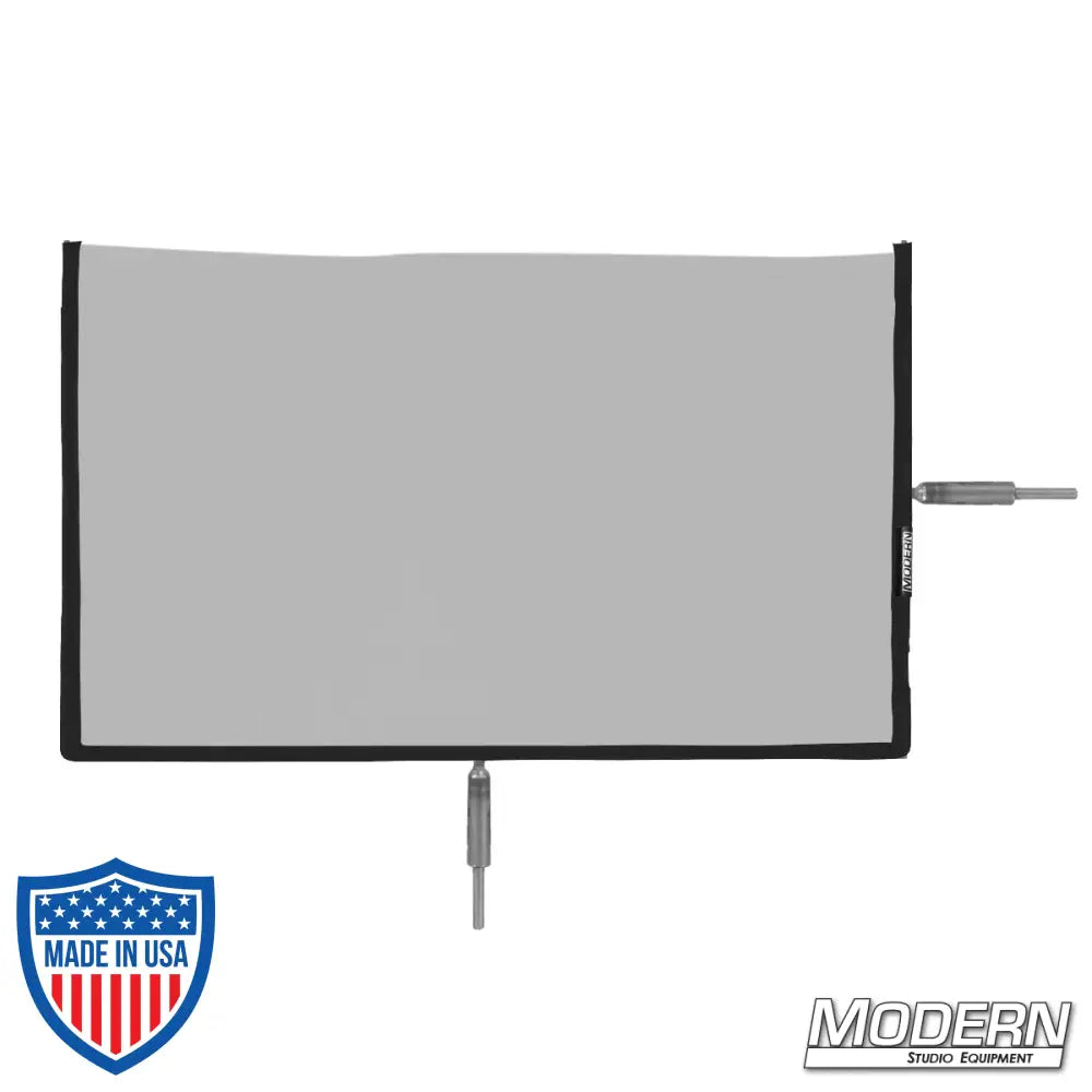 Flex Scrim 12" x 20" with 304 military-grade stainless open-end frames for film grip and rigging, used to manipulate light on set.