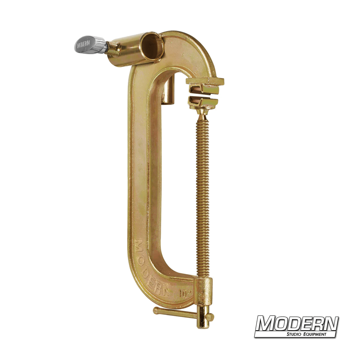 Junior C-Clamp - 10 Inch with Forged Design and Two 1-1/8" Junior Receivers for Film Grip and Rigging