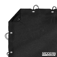 Black waterproof textile with grommets and ties for film grip rigging, includes elastic corners and storage bag from Modern Studio Equipment