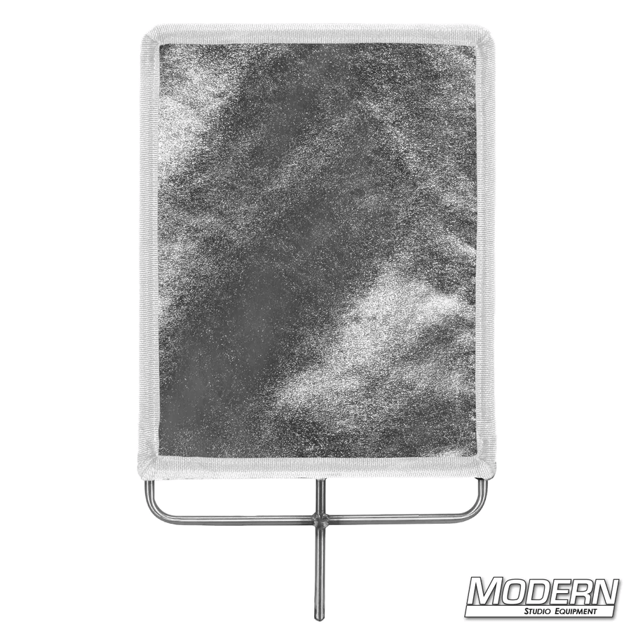 Silver Lame fabric on 304 stainless steel frame for film grip rigging, providing soft reflected bounce light.