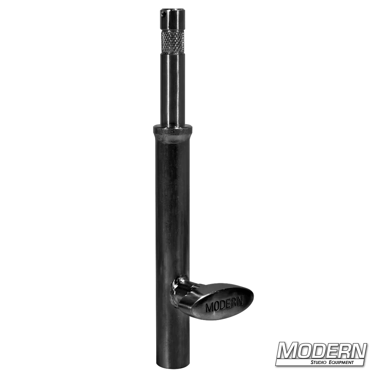 6-inch black zinc baby stand extension for film grip and rigging equipment by Modern Studio Equipment