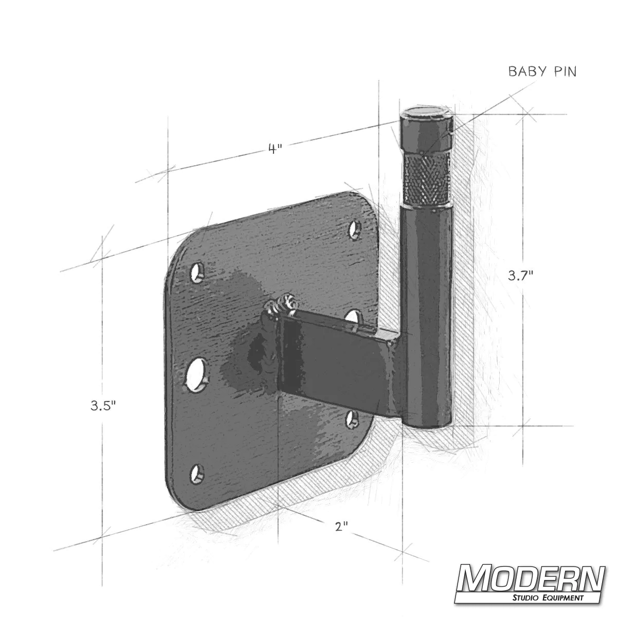 90° Nail On Plate With Baby Pin (Short)