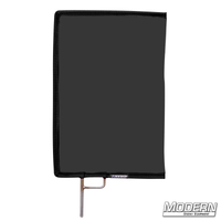 Black Artificial 1/4 Stop Silk Scrim on stainless frame for film grip rigging, diffusing direct light and removing reflectance.