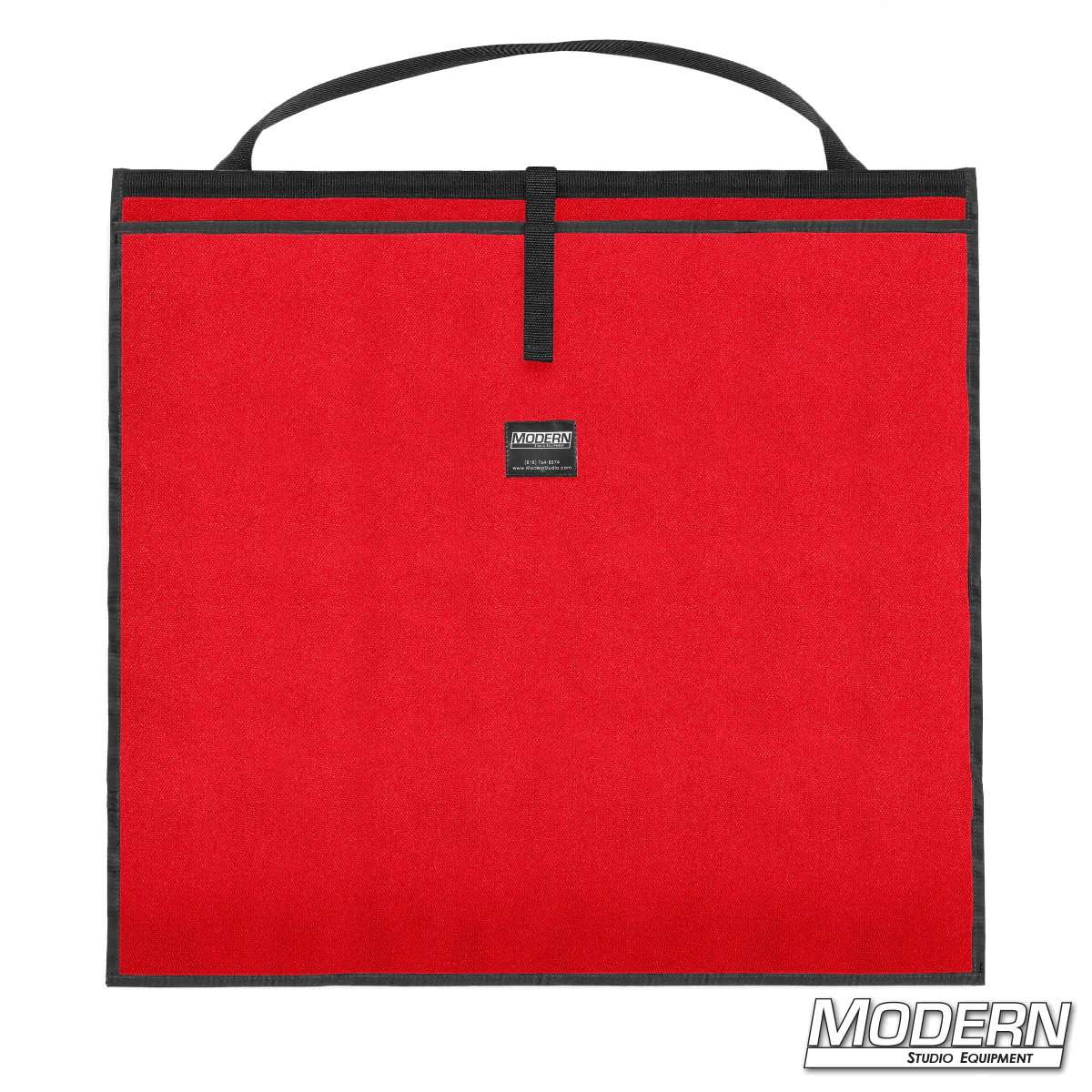 Modern Studio Equipment red Scrim Bag for 32” used for organizing lighting scrims in film grip rigging setups.