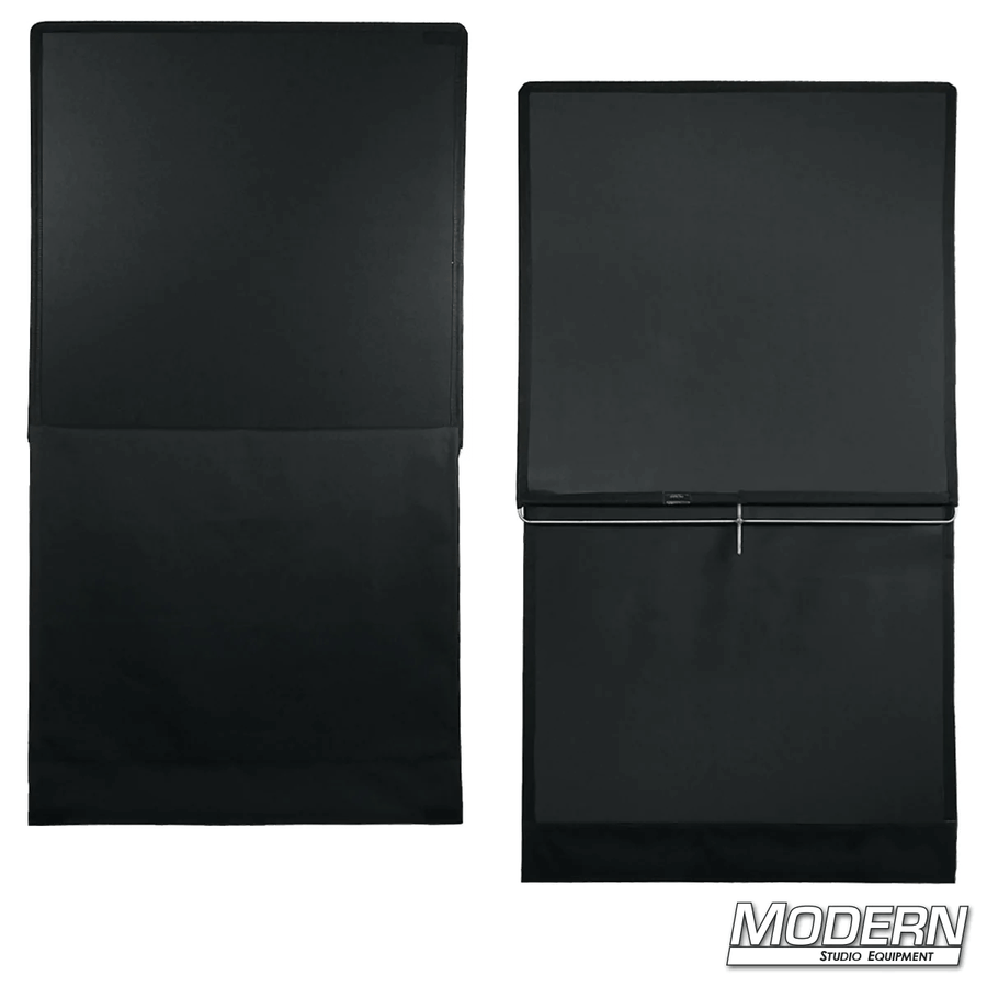 48" x 48" black underwater floppy with stainless steel frame opened to 48" x 96", ideal for film grip and rigging.