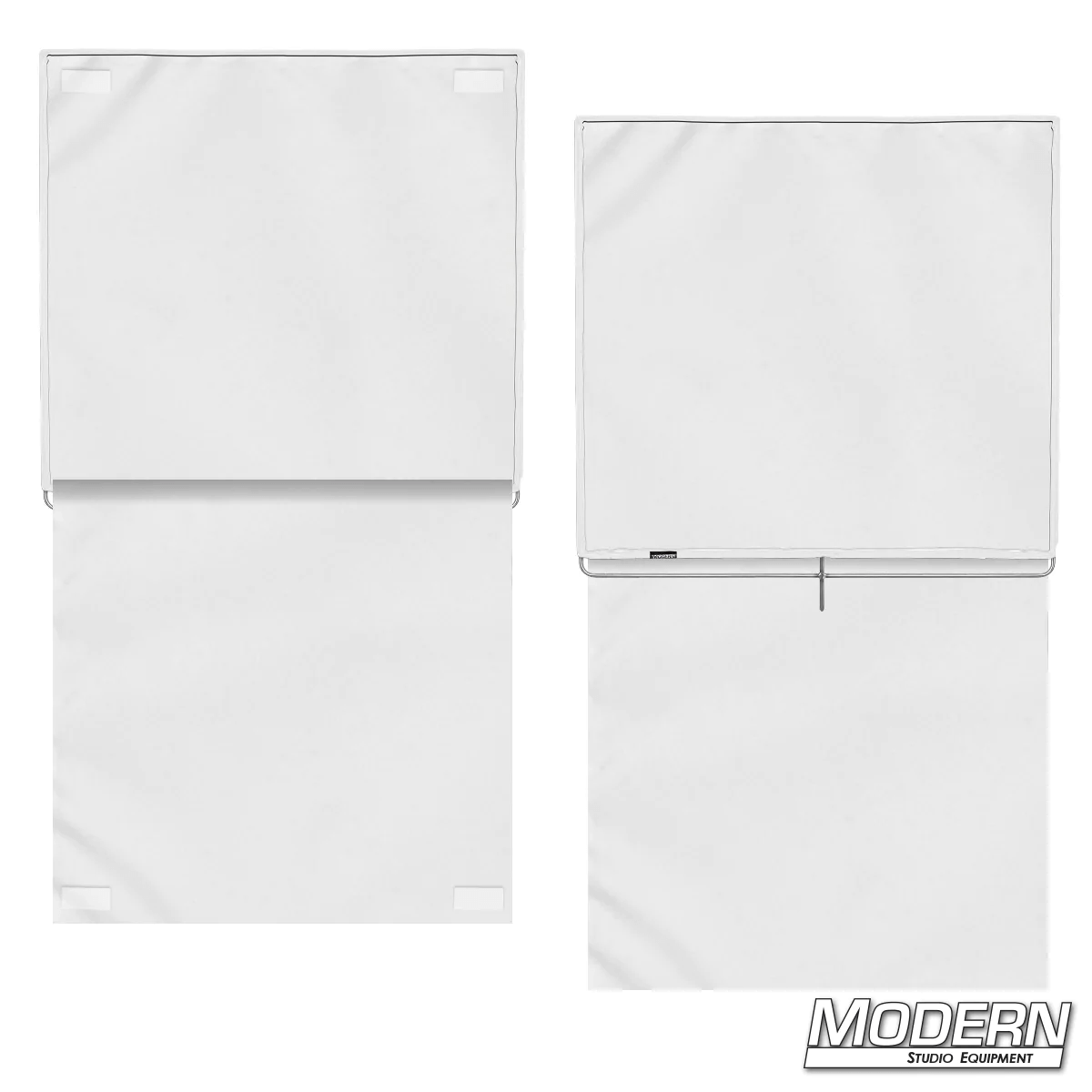 48-inch x 48-inch bleached muslin floppy frame, opens to 48-inch x 96-inch, heavy cotton material used for light diffusion in film and rigging.