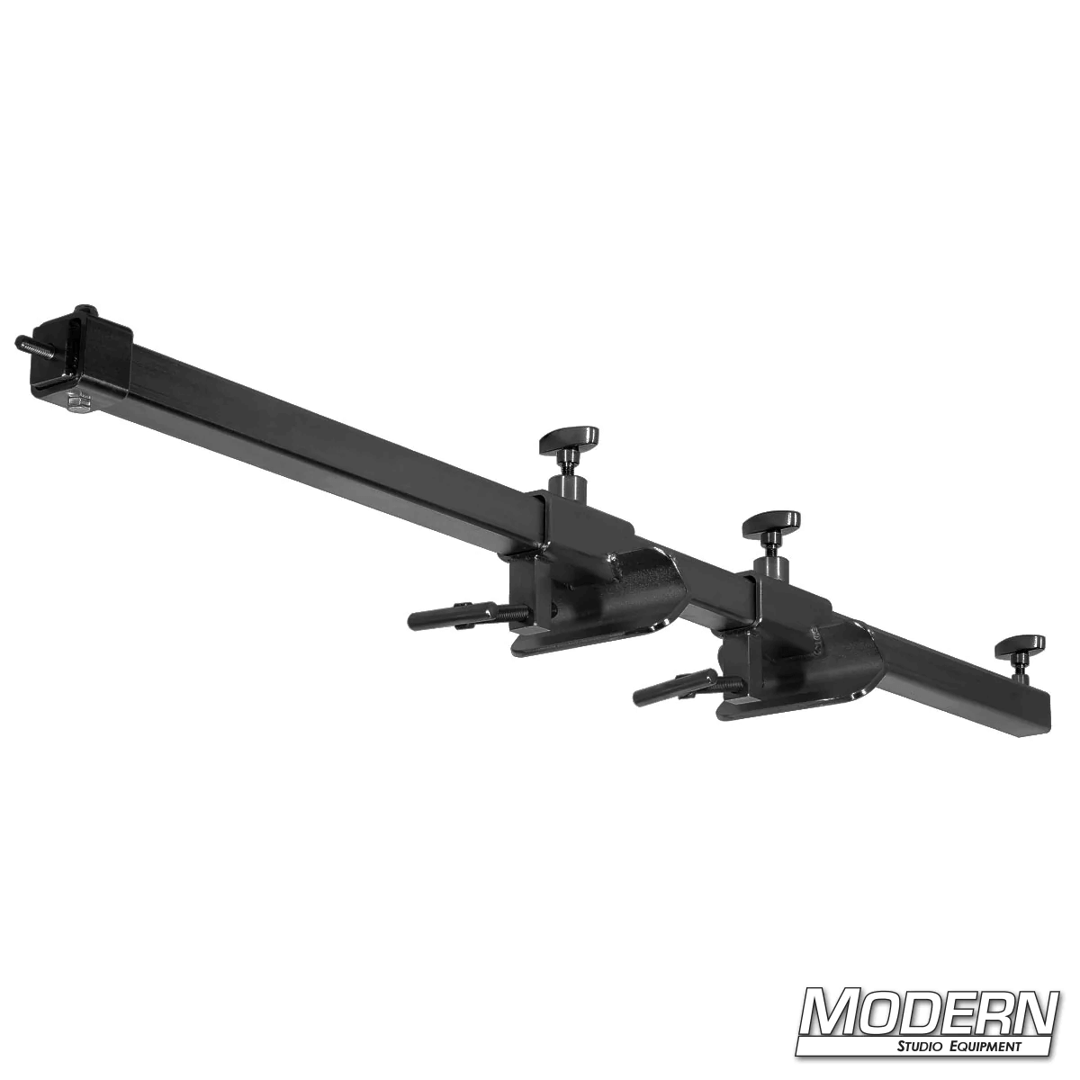 Modern Deluxe Condor Bracket - Black Zinc for film grip and rigging, mounts three 12k fixtures on crane bucket front edge, lightweight design