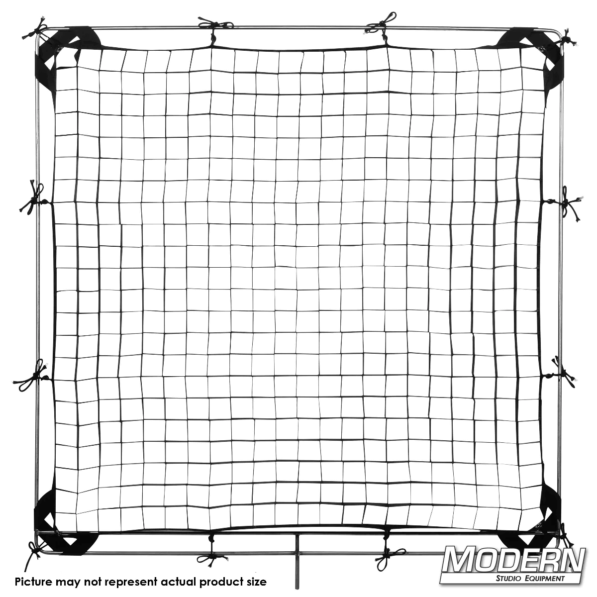 30° fabric egg crate with webbing, grommets, ties, and elastic corners, ideal for film grip rigging, shown without the frame.