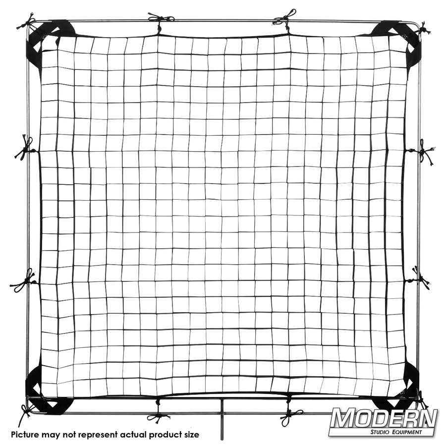 30° fabric egg crate with webbing, grommets, ties, and elastic corners, ideal for film grip rigging, shown without the frame.