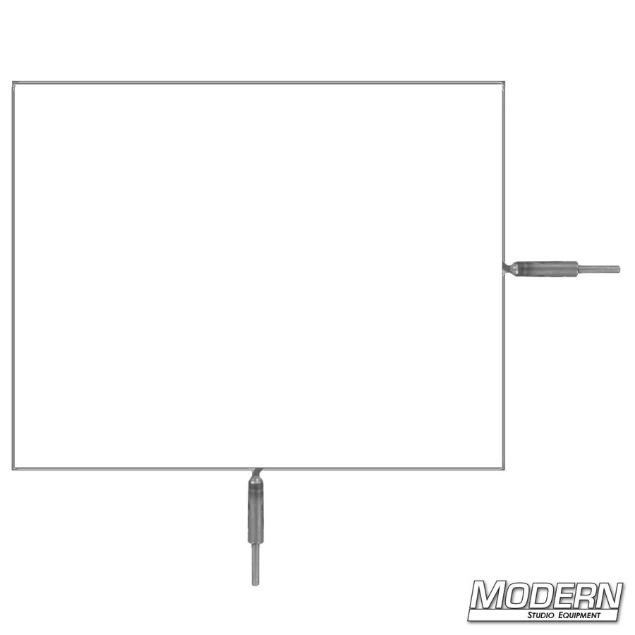 Solid Flex Stainless Frame with two pins for film grip and rigging.