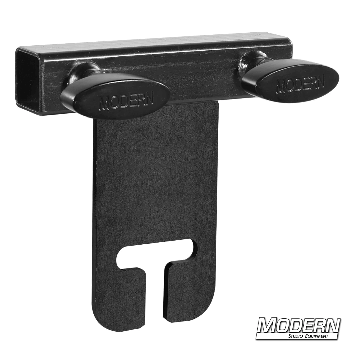 Black Zinc Ear Adapter for 1-inch Square Tube with T-Handles, for film grip rigging on gobo/grip head.