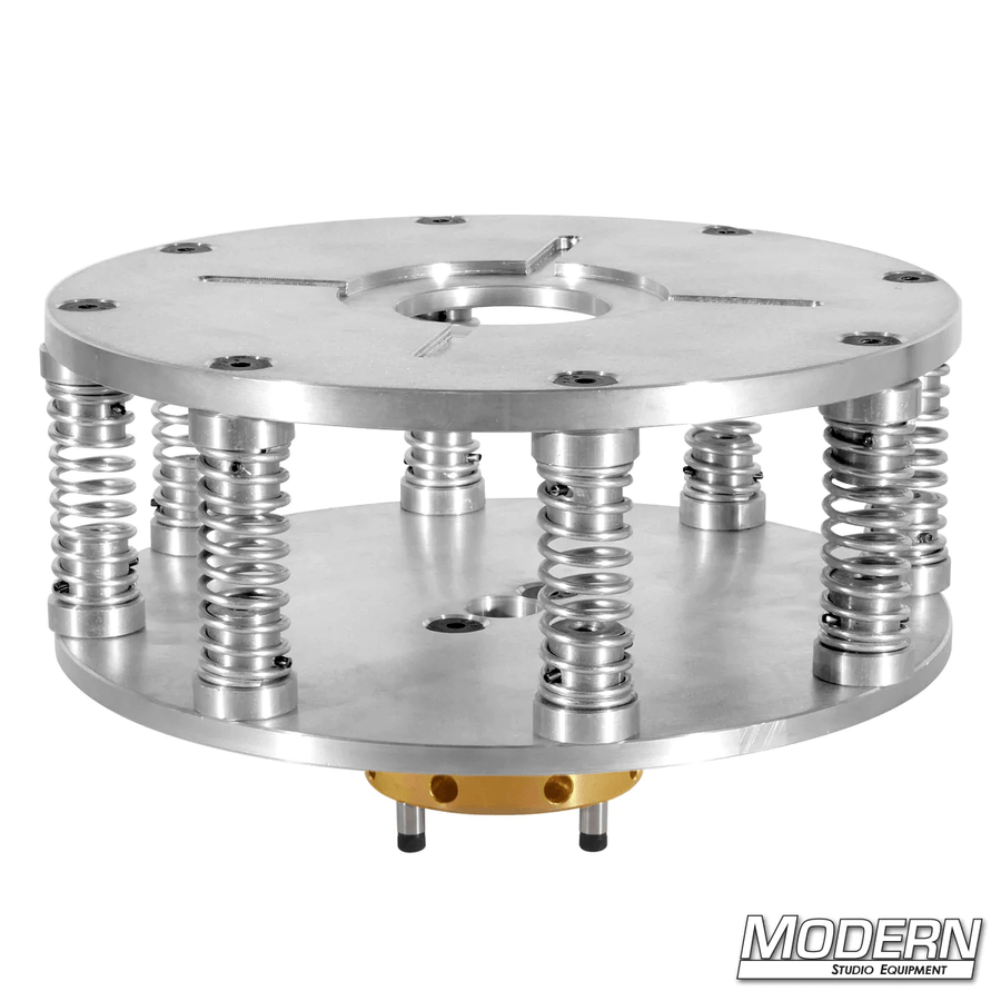 Mitchell mount with 8 high strength springs for film rigging, made from 6061 aluminum.