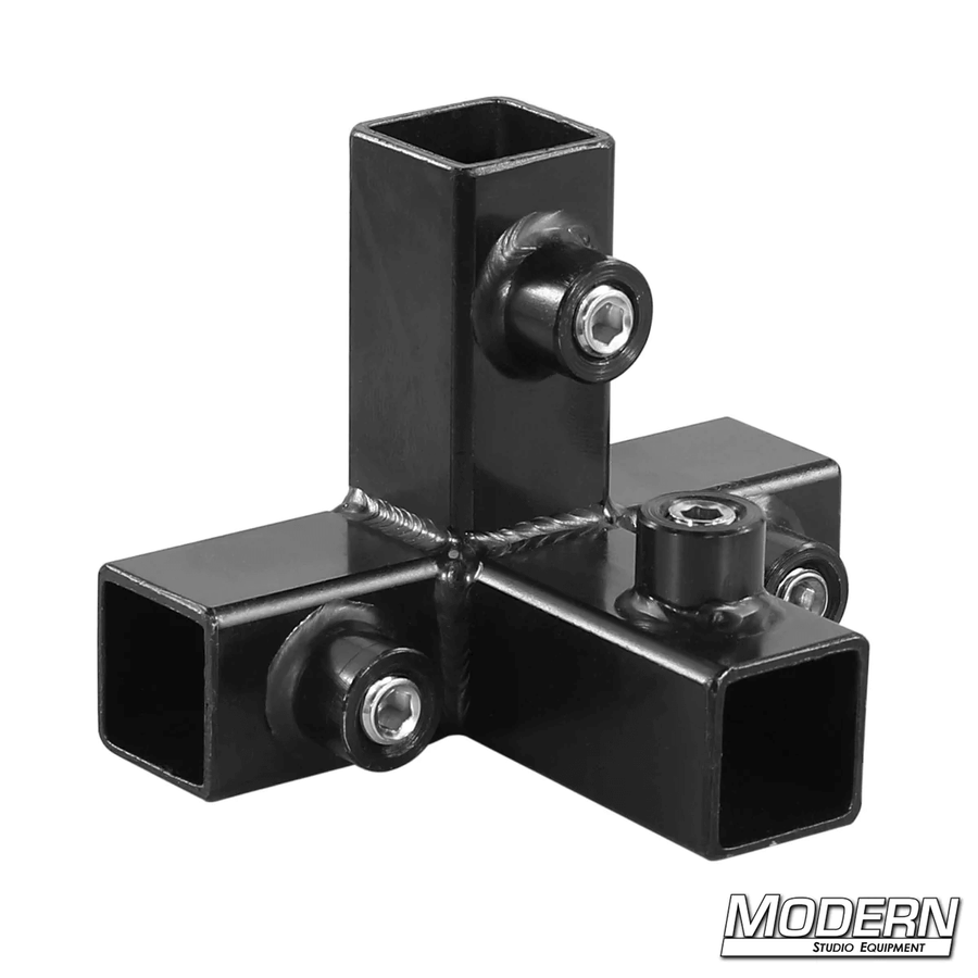 Tee With Brace For 3/4-Inch Square Tube - Black Zinc