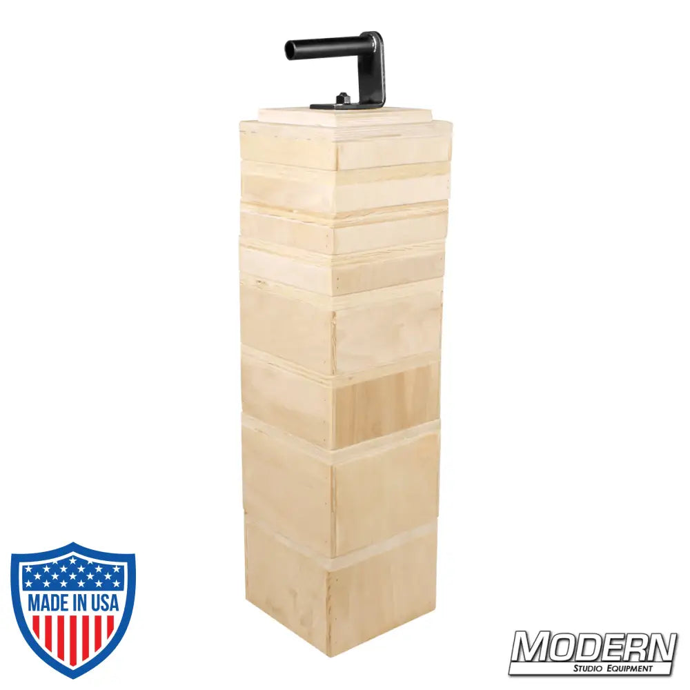 Wooden lock blocks with steel carrier handle for film grip rigging